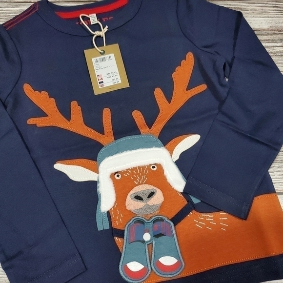 Joules Reindeer Moose Top Christmas Holiday Top Size 5 NWT - Picture 3 of 9